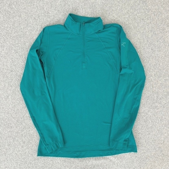 Arcteryx Rho LT Zip Neck Womens Medium Teal Green Base Layer Pullover Technical
